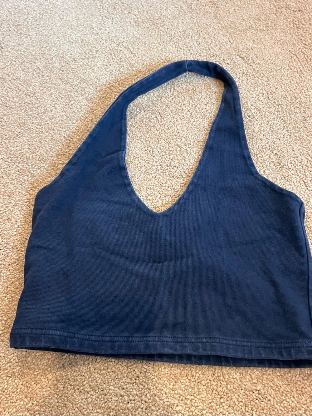 Brandy Melville Navy Blue Halter Crop Top